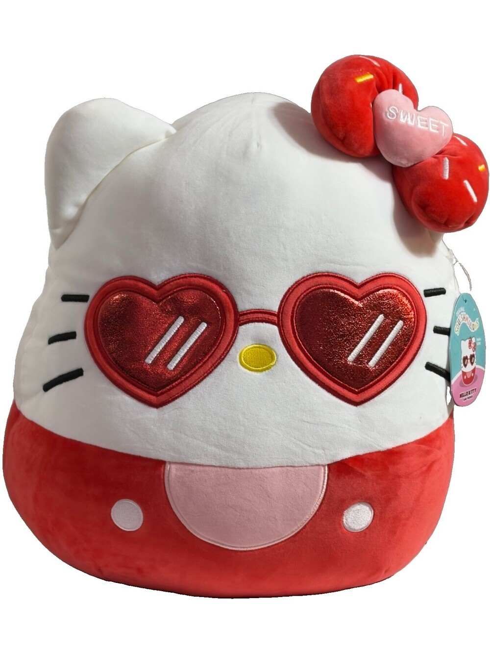 NWT Squishmallows Hello Kitty w/ Red Heart Sunglasses 16” Plush Toy 2023 Sweet